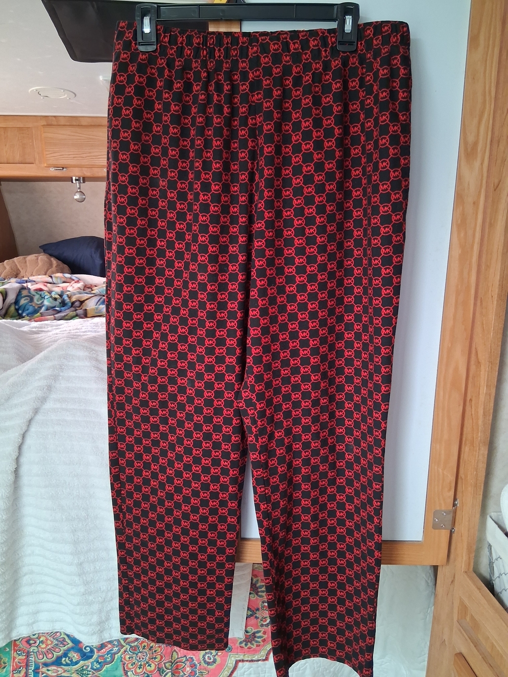 MK Black and Red Patterned Stretch Pants